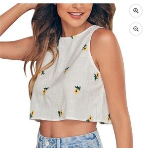 Floral White Crop Top